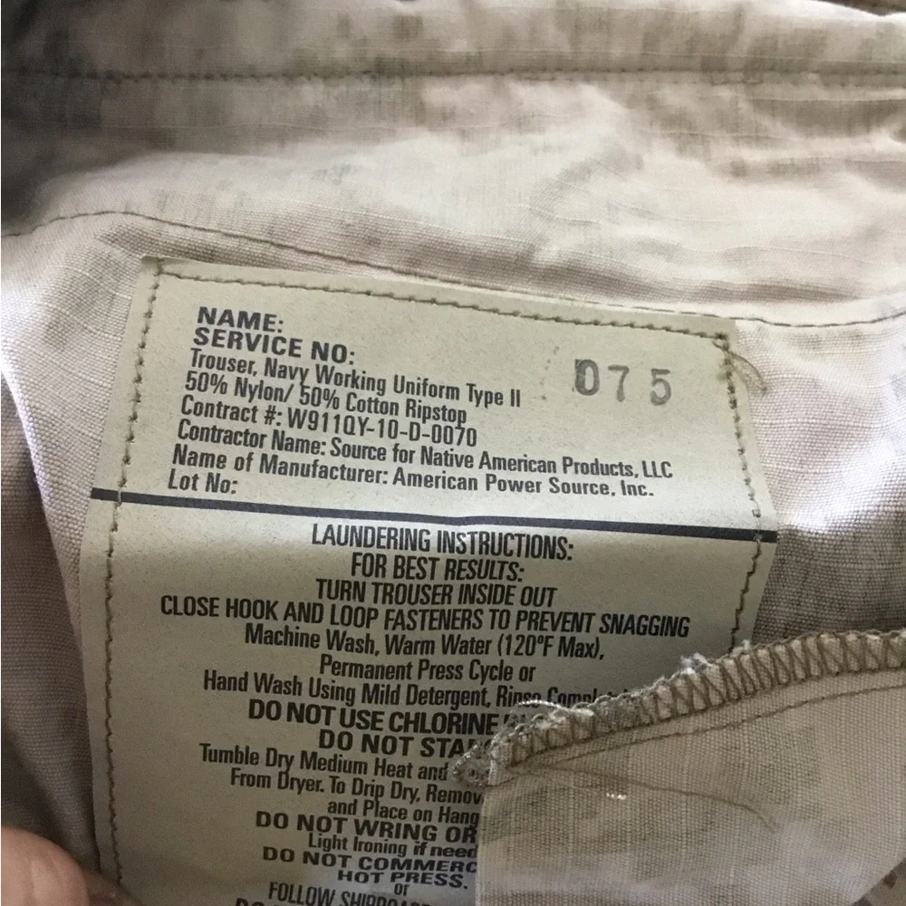 US navy nwu type ii desert digital combat set size extra large long new with tag